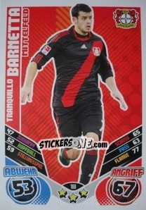 Sticker Tranquillo Barnetta - German Football Bundesliga 2011-2012. Match Attax - Topps