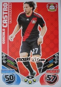Sticker Gonzalo Castro - German Football Bundesliga 2011-2012. Match Attax - Topps