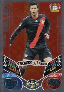 Sticker Michael Ballack - German Football Bundesliga 2011-2012. Match Attax n. 195 - Topps