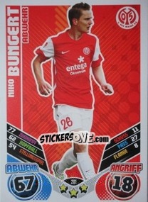Sticker Niko Bungert - German Football Bundesliga 2011-2012. Match Attax n. 201 - Topps