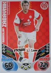 Sticker Radoslav Zabavnik - German Football Bundesliga 2011-2012. Match Attax n. 203 - Topps