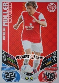 Cromo Nicolai Muller - German Football Bundesliga 2011-2012. Match Attax - Topps