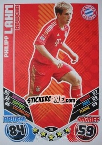 Sticker Philipp Lahm - German Football Bundesliga 2011-2012. Match Attax n. 237 - Topps