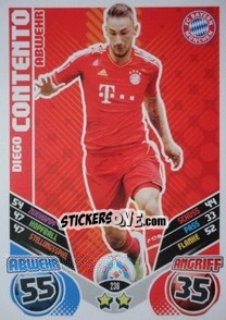 Cromo Diego Contento - German Football Bundesliga 2011-2012. Match Attax - Topps