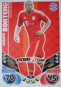 Sticker Jérôme Boateng - German Football Bundesliga 2011-2012. Match Attax n. 240 - Topps