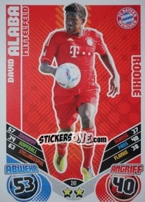 Sticker David Alaba - German Football Bundesliga 2011-2012. Match Attax n. 241 - Topps