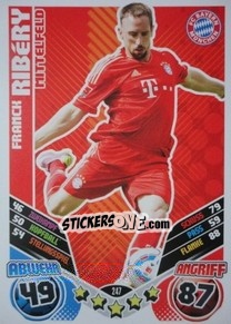 Sticker Franck Ribéry - German Football Bundesliga 2011-2012. Match Attax n. 247 - Topps