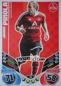 Sticker Javier Pinola - German Football Bundesliga 2011-2012. Match Attax - Topps
