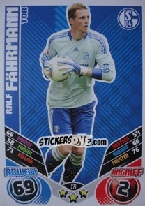 Sticker Ralf Fahrmann - German Football Bundesliga 2011-2012. Match Attax - Topps