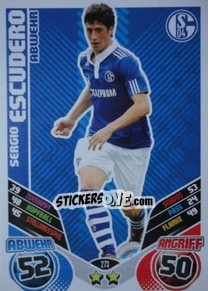 Sticker Sergio Escudero - German Football Bundesliga 2011-2012. Match Attax n. 273 - Topps