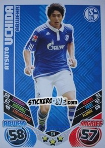 Sticker Atsuto Uchida - German Football Bundesliga 2011-2012. Match Attax n. 274 - Topps