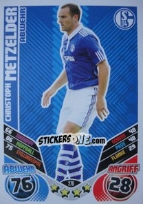 Cromo Christoph Metzelder - German Football Bundesliga 2011-2012. Match Attax n. 276 - Topps