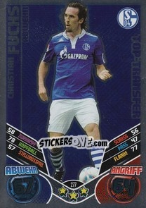 Sticker Christian Fuchs - German Football Bundesliga 2011-2012. Match Attax n. 277 - Topps