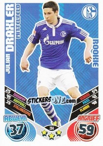 Sticker Julian Draxler - German Football Bundesliga 2011-2012. Match Attax n. 284 - Topps