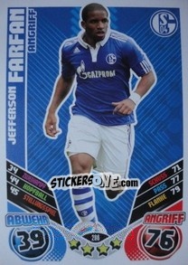 Sticker Jefferson Farfan - German Football Bundesliga 2011-2012. Match Attax n. 286 - Topps