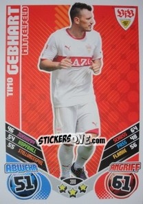 Sticker Timo Gebhart - German Football Bundesliga 2011-2012. Match Attax n. 300 - Topps