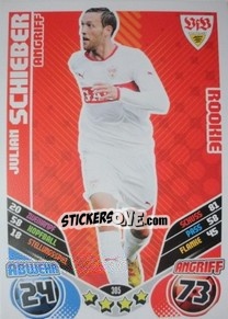Sticker Julian Schieber - German Football Bundesliga 2011-2012. Match Attax n. 305 - Topps