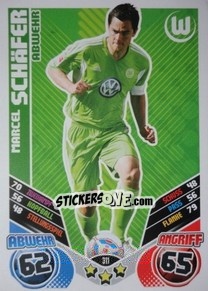 Sticker Marcel Schafer - German Football Bundesliga 2011-2012. Match Attax - Topps