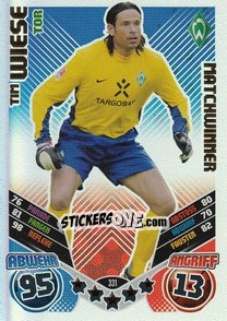 Sticker Tim Wiese - German Football Bundesliga 2011-2012. Match Attax - Topps