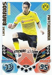 Cromo Lucas Barrios - German Football Bundesliga 2011-2012. Match Attax - Topps