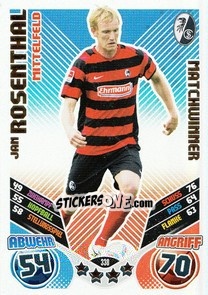 Figurina Jan Rosenthal - German Football Bundesliga 2011-2012. Match Attax - Topps