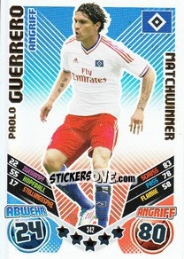 Sticker Paolo Guerrero - German Football Bundesliga 2011-2012. Match Attax n. 342 - Topps