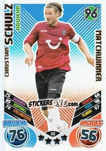 Sticker Christian Schulz - German Football Bundesliga 2011-2012. Match Attax - Topps