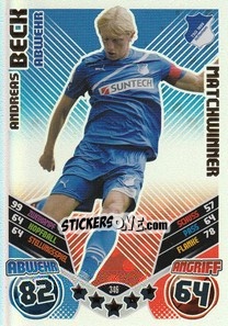 Sticker Andreas Beck - German Football Bundesliga 2011-2012. Match Attax - Topps