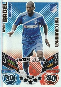 Sticker Ryan Babel - German Football Bundesliga 2011-2012. Match Attax n. 348 - Topps