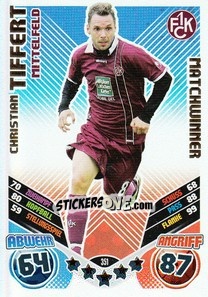 Sticker Christian Tiffert - German Football Bundesliga 2011-2012. Match Attax - Topps