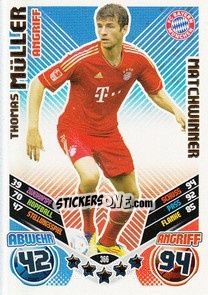 Sticker Thomas Muller - German Football Bundesliga 2011-2012. Match Attax n. 366 - Topps