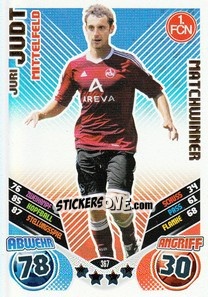 Sticker Juri Judt - German Football Bundesliga 2011-2012. Match Attax - Topps