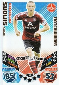 Figurina Timmy Simons - German Football Bundesliga 2011-2012. Match Attax - Topps