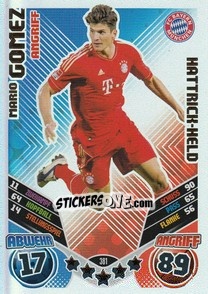 Sticker Mario Gomez - German Football Bundesliga 2011-2012. Match Attax n. 381 - Topps