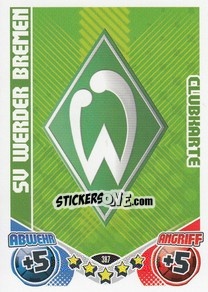 Sticker Emblem SV Werder - German Football Bundesliga 2011-2012. Match Attax n. 387 - Topps