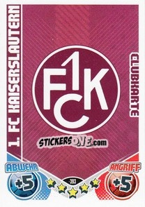 Sticker Emblem FC Kaiserslautern - German Football Bundesliga 2011-2012. Match Attax n. 393 - Topps