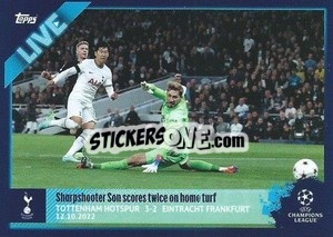 Sticker Sharpshooter Son scores twice on home turf - UEFA Champions League 2022-2023
 n. L16 - Topps