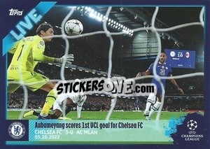 Sticker Aubameyang scores 1st UCL goal for Chelsea FC - UEFA Champions League 2022-2023
 n. L10 - Topps