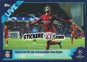 Sticker Fastest-ever UCL hat-trick in brilliant team display - UEFA Champions League 2022-2023
 n. L14 - Topps
