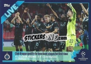 Sticker Club Brugge qualify for knockout stages for first time