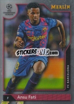 Sticker Ansu Fati - Chrome Uefa Club Competitions 2021-2022 n. 36 - Topps Merlin
