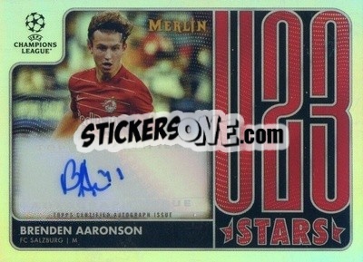 Sticker Brenden Aaronson - Chrome Uefa Club Competitions 2021-2022 n. U23-3au - Topps Merlin