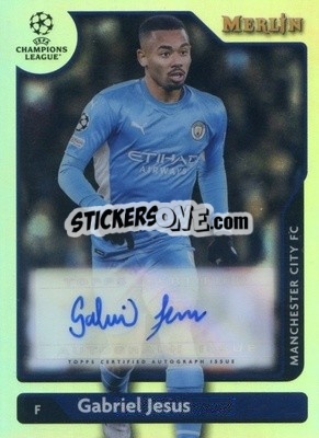 Sticker Gabriel Jesus - Chrome Uefa Club Competitions 2021-2022 n. A-GJ - Topps Merlin