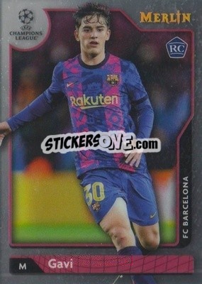 Sticker Gavi - Chrome Uefa Club Competitions 2021-2022 n. 107 - Topps Merlin