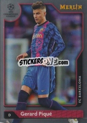 Sticker Gerard Piqué - Chrome Uefa Club Competitions 2021-2022 n. 110 - Topps Merlin