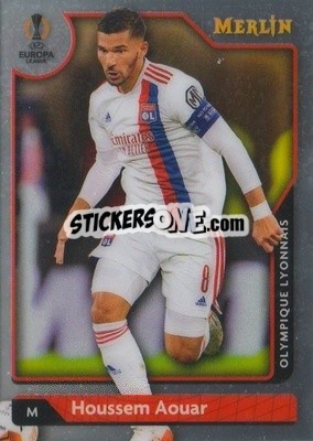 Sticker Houssem Aouar - Chrome Uefa Club Competitions 2021-2022 n. 18 - Topps Merlin