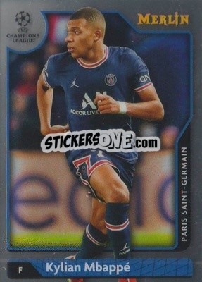 Sticker Kylian Mbappé - Chrome Uefa Club Competitions 2021-2022 n. 100 - Topps Merlin