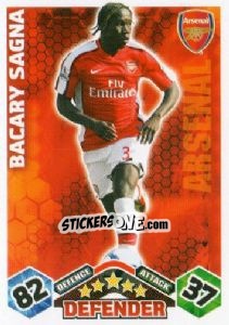 Sticker Bacary Sagna - English Premier League 2009-2010. Match Attax n. 2 - Topps