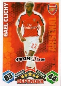 Sticker Gael Clichy - English Premier League 2009-2010. Match Attax n. 3 - Topps