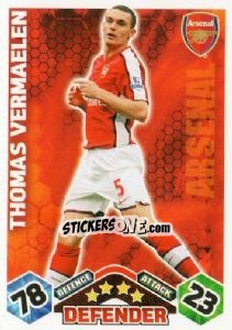 Sticker Thomas Vermaelen - English Premier League 2009-2010. Match Attax n. 5 - Topps